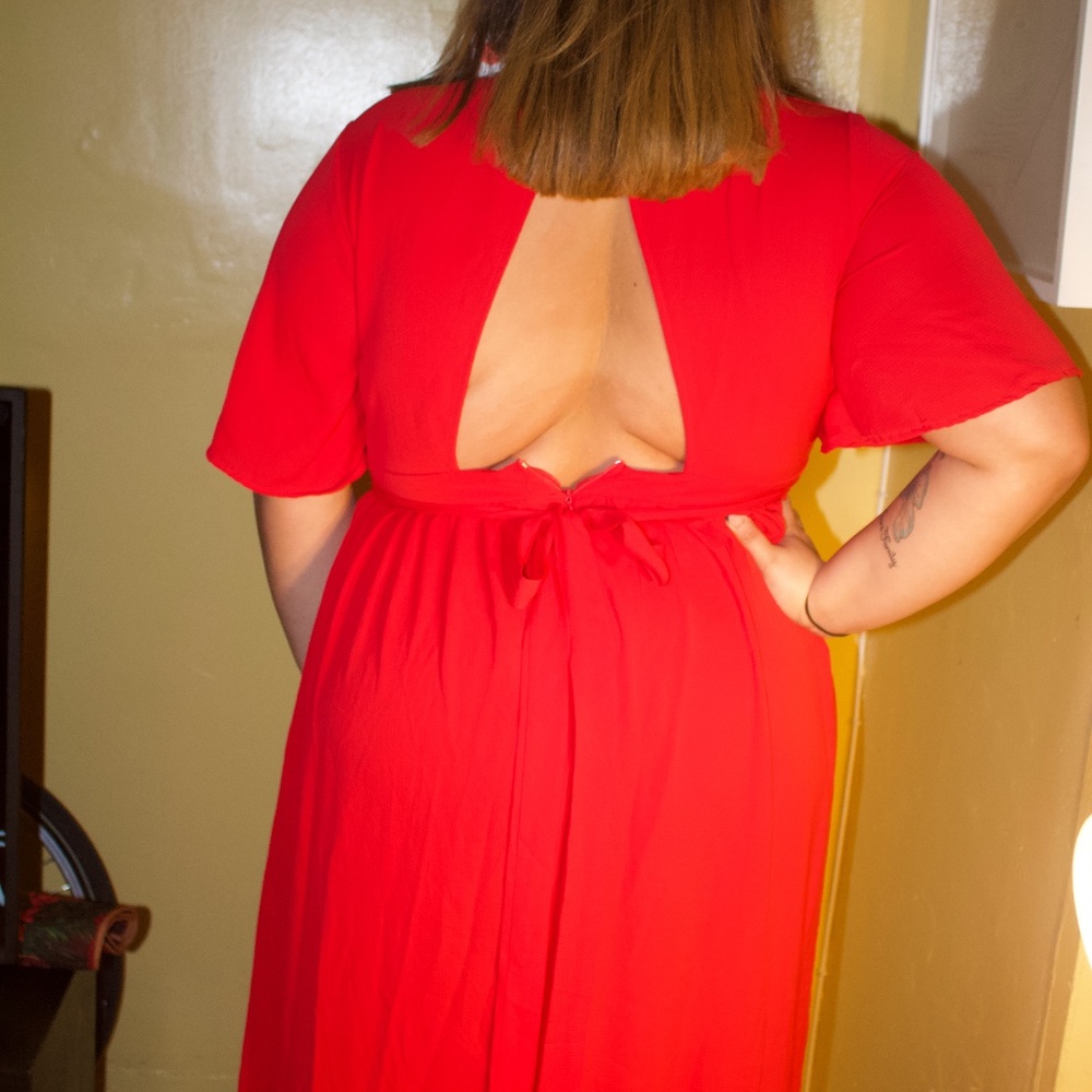 FIRE RED Jumpsuit Dress - Plus Size